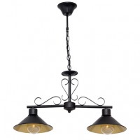 Distribuidor - Lâmpadas Diversas | Lâmpadas Rústicas | COLGANTE AZALEA 2XE27 NEGRO/ORO REGX58X20 CM Ref: 151092016
